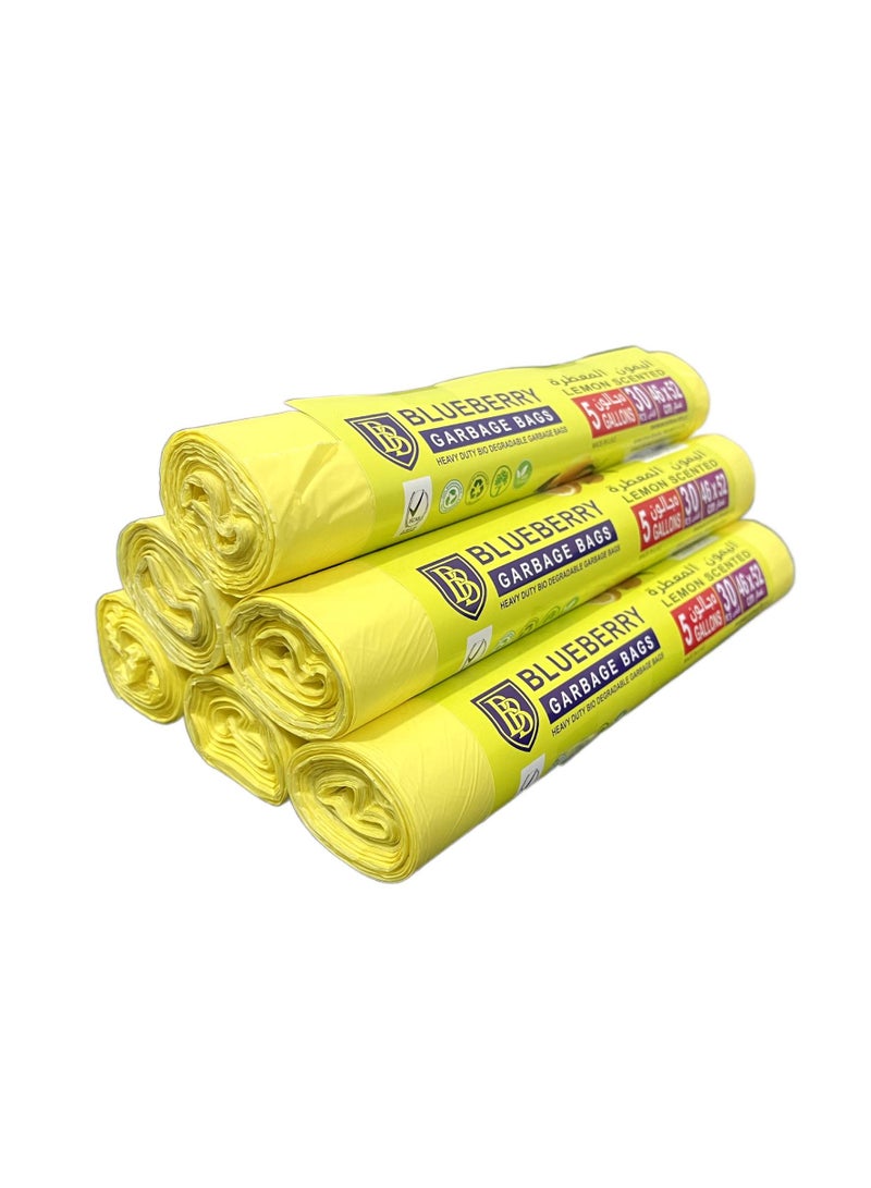 ماكسكون 6 لفة من كيس القمامة (حجم 46x52cm ، 5 جالون ، 30pcs لكل لفة) للمنزل والمكتب والحمام - Image 1