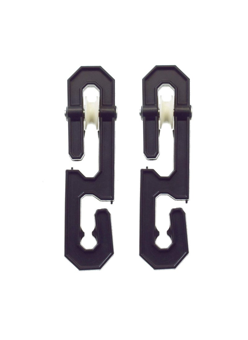 Motanar Motanar Plastic Aluminum Clothesline Separator Spreader Pulley for Long Clothesline and Heavy Loads 2 Black 