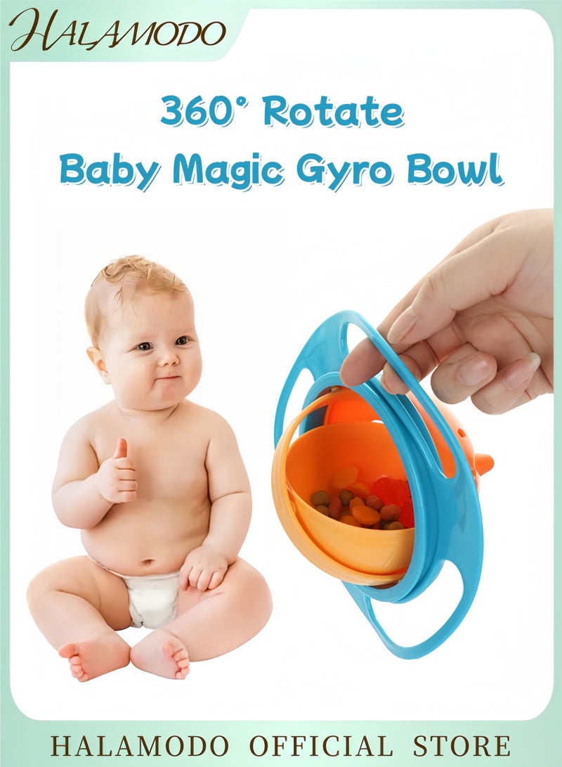 Halamodo 360° Rotating Spill-Proof Toddler Bowl with Lid Gyroscopic Bowl Design Leak-Proof BPA-Free Plastic Safe for Babies and Kids Travel-Friendly and Dishwasher Safe - Image 1