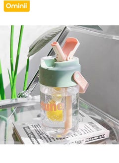 Ominii Portable Double-Layer Water bottle, 600ml Large Capacity, One-Click Lid Design, Leak-Proof Straw, Heat-Resistant BPA-Free, A Must-Have for Sports and Travel  - Image 4