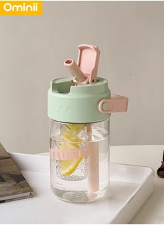 Ominii Portable Double-Layer Water bottle, 600ml Large Capacity, One-Click Lid Design, Leak-Proof Straw, Heat-Resistant BPA-Free, A Must-Have for Sports and Travel  - Image 5