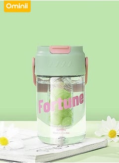 Ominii Portable Double-Layer Water bottle, 600ml Large Capacity, One-Click Lid Design, Leak-Proof Straw, Heat-Resistant BPA-Free, A Must-Have for Sports and Travel  - Image 1