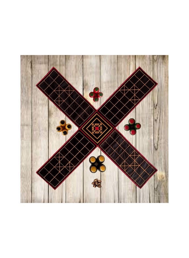 Techno Traditional The Indian Ludo Game, Chausar Game Plays Since Mahabaharat, Chausar Game Baap of All Board Game Chopat is an Indian Ludo Game (Pachisi / Ludo / Indian Ludo / chausar),color black - Image 1