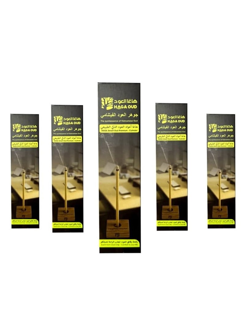 Haga Oud Vietnam Agarwood Incense Sticks SOY1s – 16cm (6mm) – Pack of 5 (48 Sticks Total) – Premium Natural – Long-Lasting Oud Fragrance for Home, Office & Gift Use - Image 1