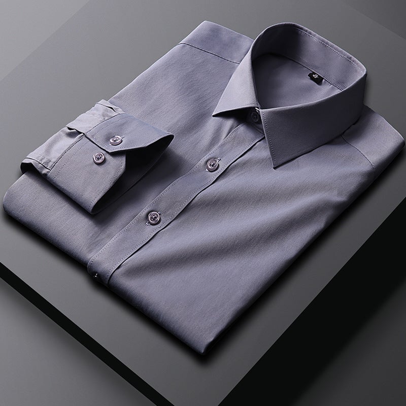 Spring Long Sleeve Mens Formal Work Shirt 0535-1 White  - Image 5
