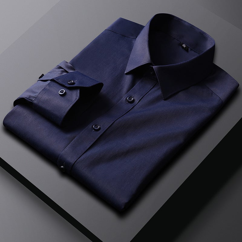 Spring Long Sleeve Mens Formal Work Shirt 0535-1 White  - Image 2