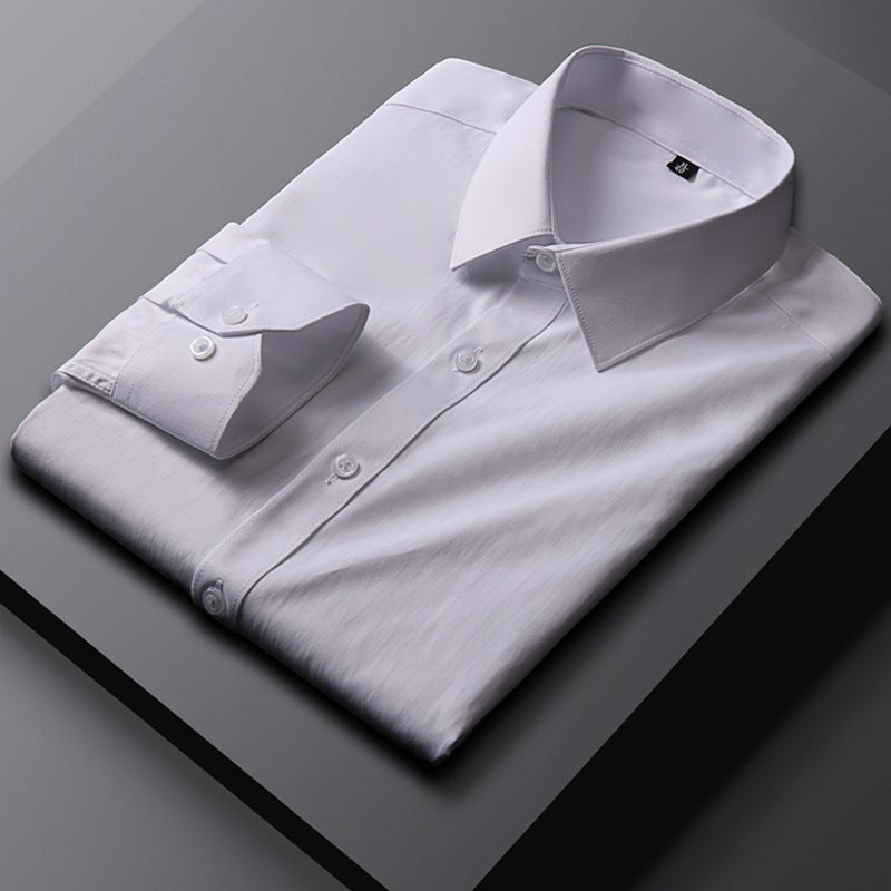 Spring Long Sleeve Mens Formal Work Shirt 0535-1 White  - Image 1