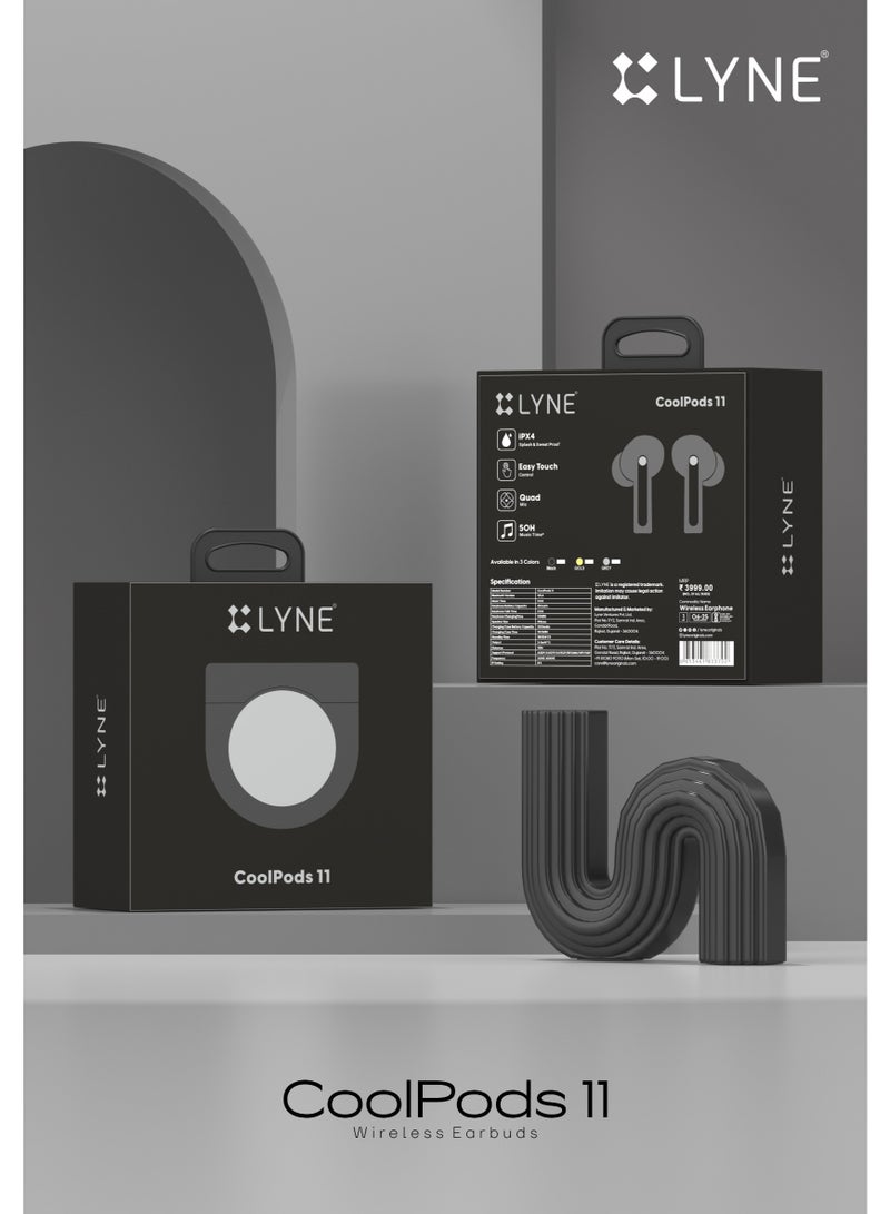LYN Wireless Earbuds, Bluetooth Earphones with Big Bass True Wireless Earbuds, New Design, IPX4, Quad Mic, Easy Touch Control, 50H Playtime, Bluetooth 5.4 - Image 4