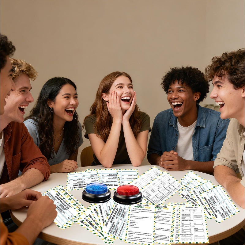 IIDEA Family Friendly Feud Card Game with 2 Answer Buzzers,Family Reunion Game Night Fun Trivia Quiz for Holiday Gathering Party Office Class Groups Team Building - Image 5
