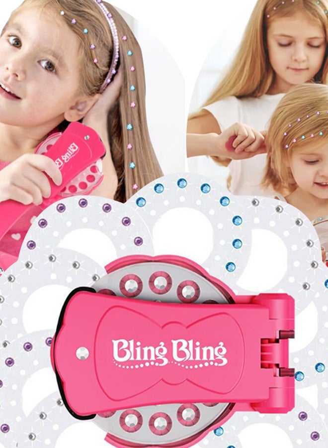 Hair Decoration Set, Dressing Toy，Girls Hair Stick Drill Toy with Rhinestones, Bling Bling Makeup Toy, Comes with 180 Sparkling Gems - Image 1