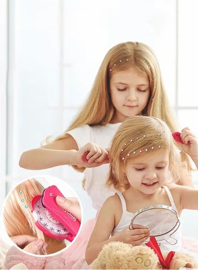 Hair Decoration Set, Dressing Toy，Girls Hair Stick Drill Toy with Rhinestones, Bling Bling Makeup Toy, Comes with 180 Sparkling Gems - Image 2
