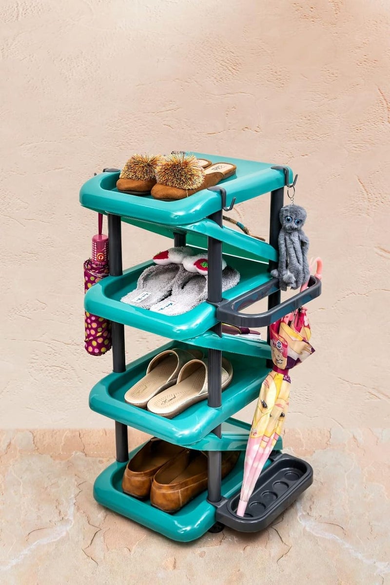 Sixfire 5 Tier Shoe Rack Modern Adjustable Stackable Shoe Storage Organizer for Bedroom Entryway Living Room Multi Color Plastic - Image 5