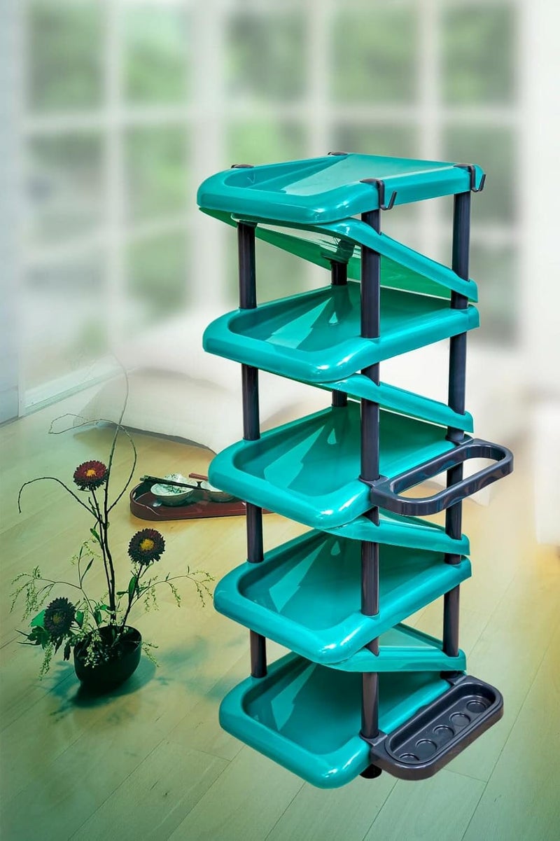 Sixfire 5 Tier Shoe Rack Modern Adjustable Stackable Shoe Storage Organizer for Bedroom Entryway Living Room Multi Color Plastic - Image 1