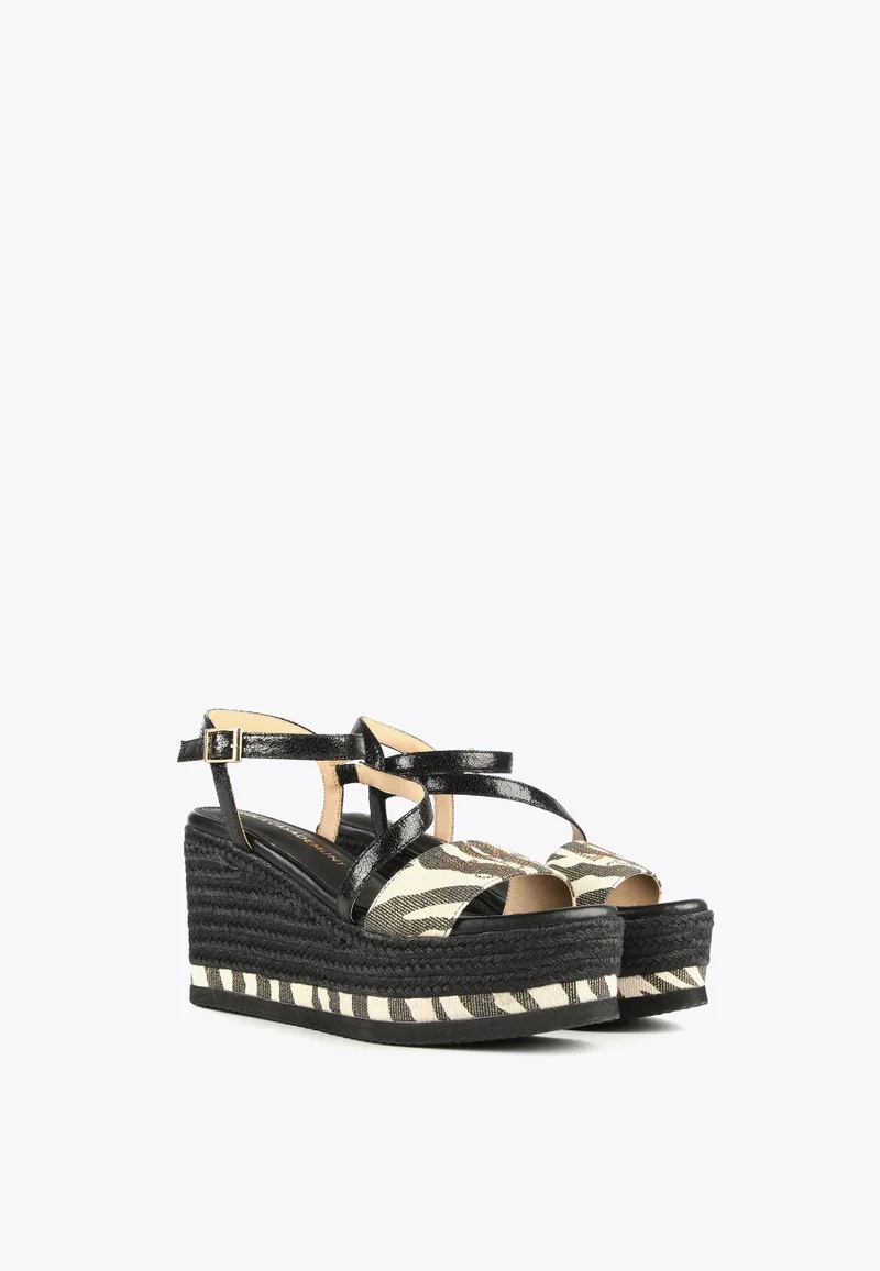 Lola Casademunt Animal print wedge sandals