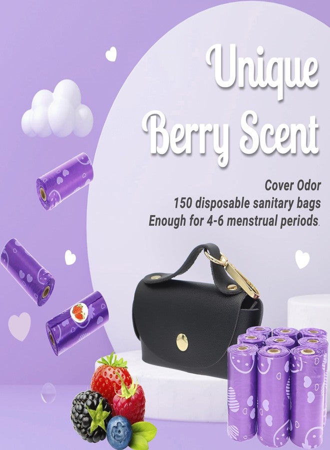 Eyryfui Sanitary Napkin Disposal Bags with Dispenser, 135pcs Feminine Hygiene Disposal Bags for Tampons Trash Bag, Personal Care Sanitary Bag for Women Privacy Handling (Purple) - Image 5