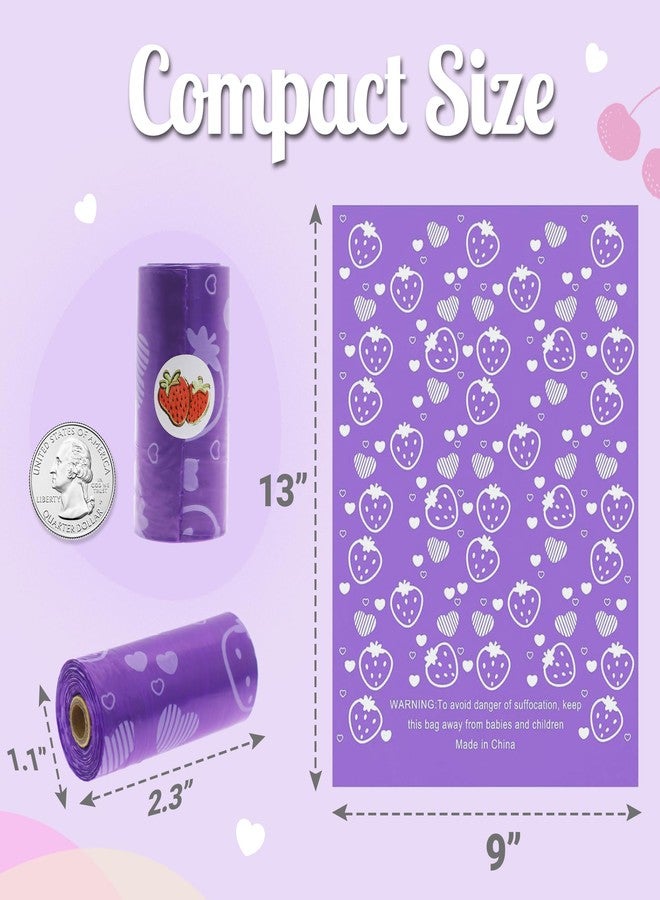 Eyryfui Sanitary Napkin Disposal Bags with Dispenser, 135pcs Feminine Hygiene Disposal Bags for Tampons Trash Bag, Personal Care Sanitary Bag for Women Privacy Handling (Purple) - Image 2