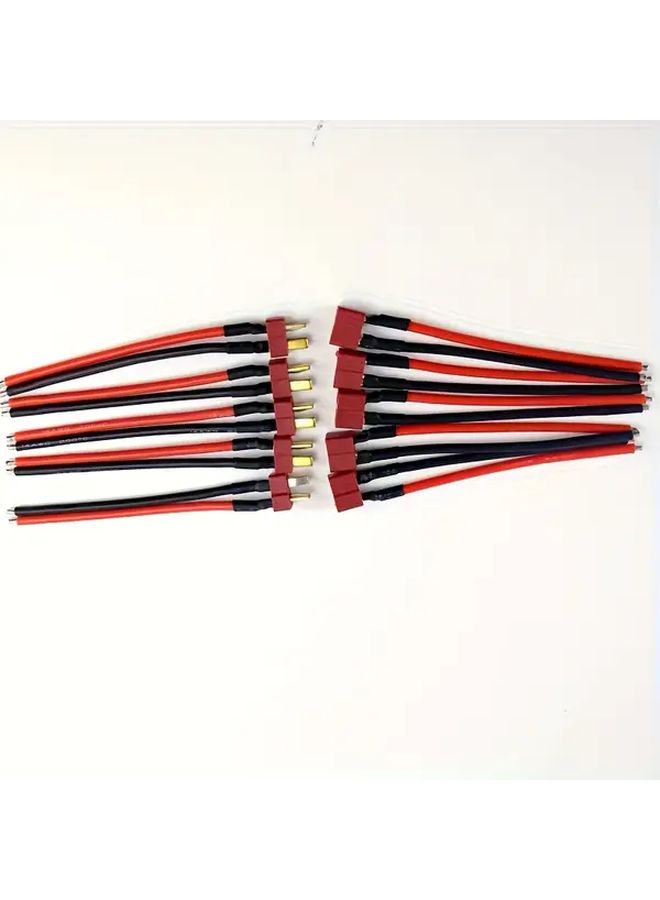 16AWG T Type Female Connector 5 Pcs Soft Silicone Wire Male Female Battery Charging Cables For RC Cars Drones Model Aircraft High Current Lithium Battery Wiring - Image 4