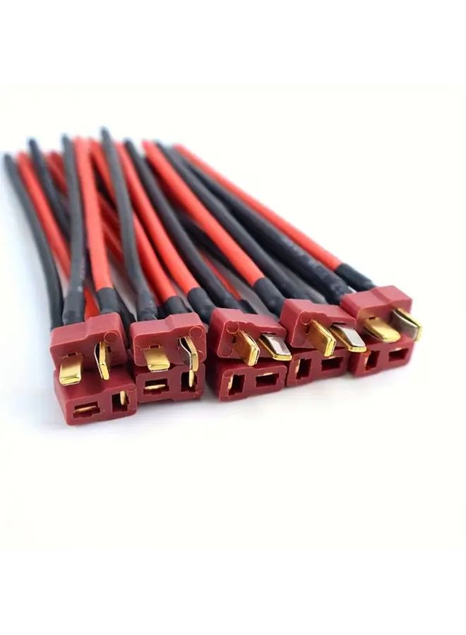 16AWG T Type Female Connector 5 Pcs Soft Silicone Wire Male Female Battery Charging Cables For RC Cars Drones Model Aircraft High Current Lithium Battery Wiring - Image 3