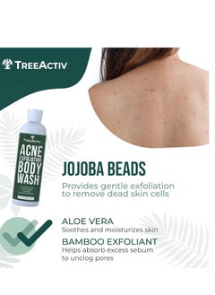 TreeActiv TreeActiv Exfoliating Acne Body Wash 8 fl oz Body Acne Wash for Back, Chest, Shoulder, Back Acne Treatment with Jojoba Beads, Back Acne Body Wash for Bacne, Soothing Body Acne Treatment for Men, Women  - Image 4