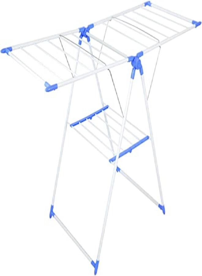 حامل تجفيف الملابس أبيض وأزرق - Image 1