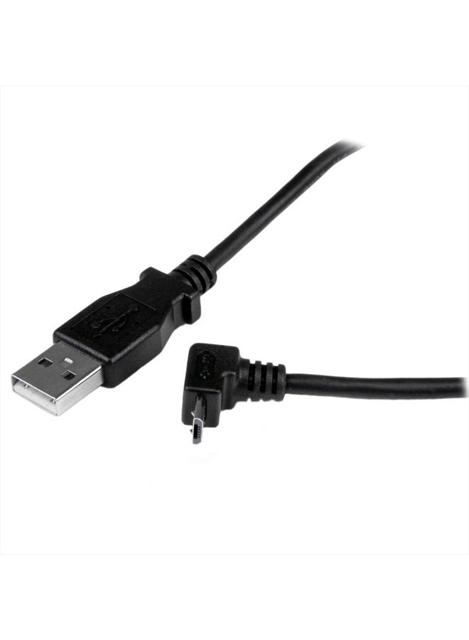 StarTech .com 1m Micro USB Cable Cord - A to Up Angle Micro B - Up Angled Micro USB Cable - 1x USB A (M), 1x USB Micro B (M) - Black (USBAUB1MU) - Image 2