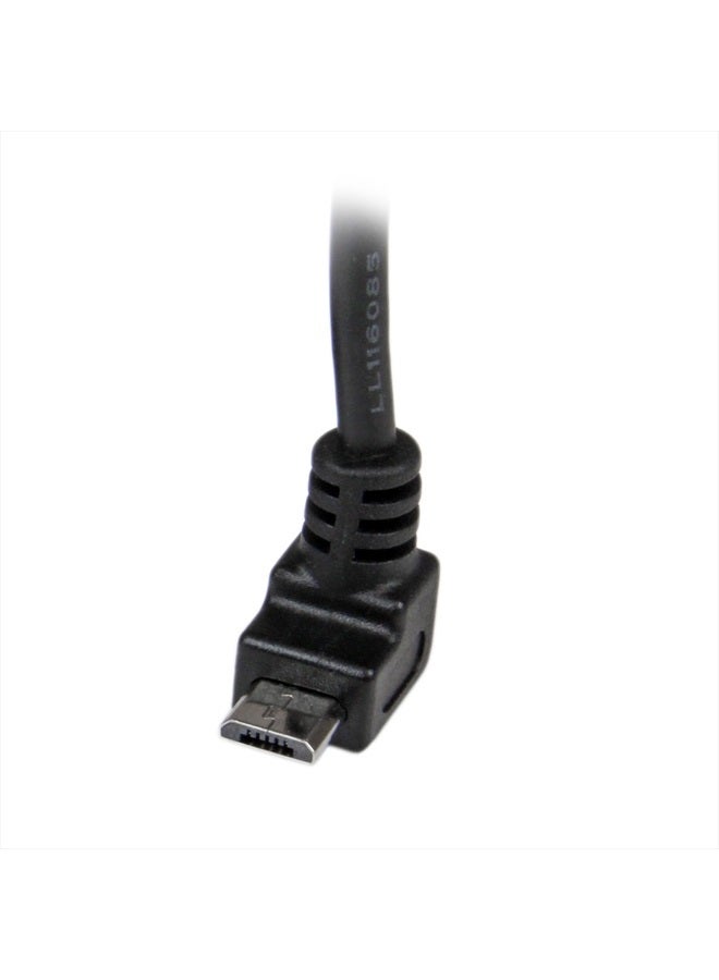 StarTech .com 1m Micro USB Cable Cord - A to Up Angle Micro B - Up Angled Micro USB Cable - 1x USB A (M), 1x USB Micro B (M) - Black (USBAUB1MU) - Image 4