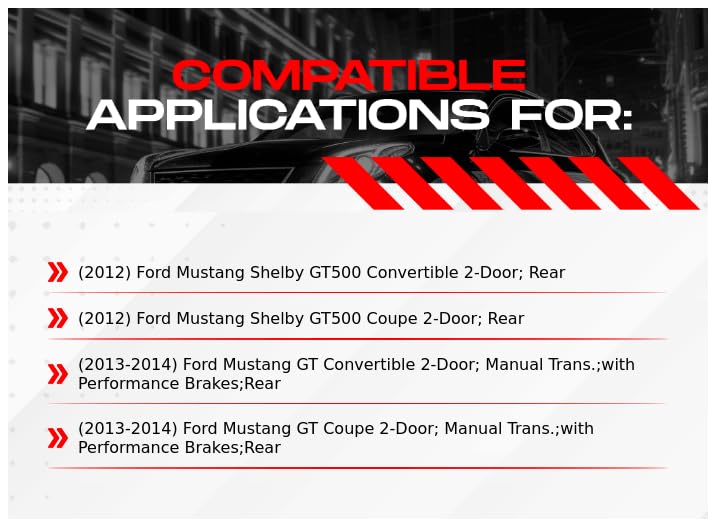 R1 Concepts Rear Brakes and Rotors| Hardware Included| Rear Ceramic Brake Pads and Rotors Kit| Fits 2012-2014 Ford Mustang - Image 2