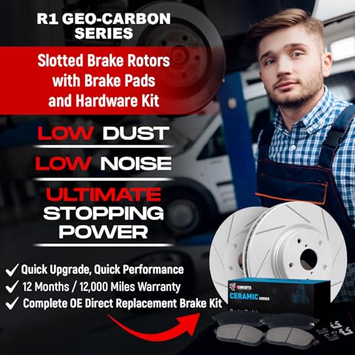 R1 Concepts Rear Brakes and Rotors| Hardware Included| Rear Ceramic Brake Pads and Rotors Kit| Fits 2012-2014 Ford Mustang - Image 3