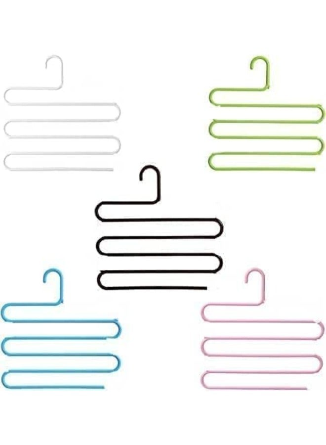 Multi pants hangers rack for closet organization,stainless steel s-shape 5 layer clothes hangers (Browen)  - Image 4