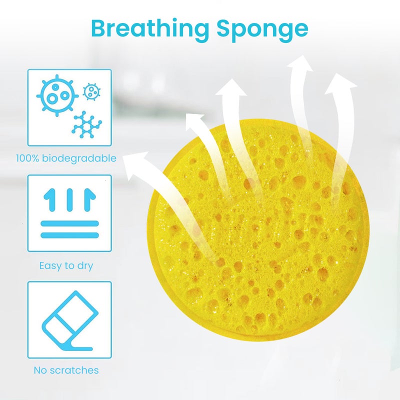 HASTHIP® 6 Pack Kitchen Scrub Sponge Pads, Multi-Color Heavy Duty Scrubbing Pads for Dish, Pot, Pan, Sink, Non-Scratch, Long Lasting Reusable Cleaning Sponges for Household Use - Image 5