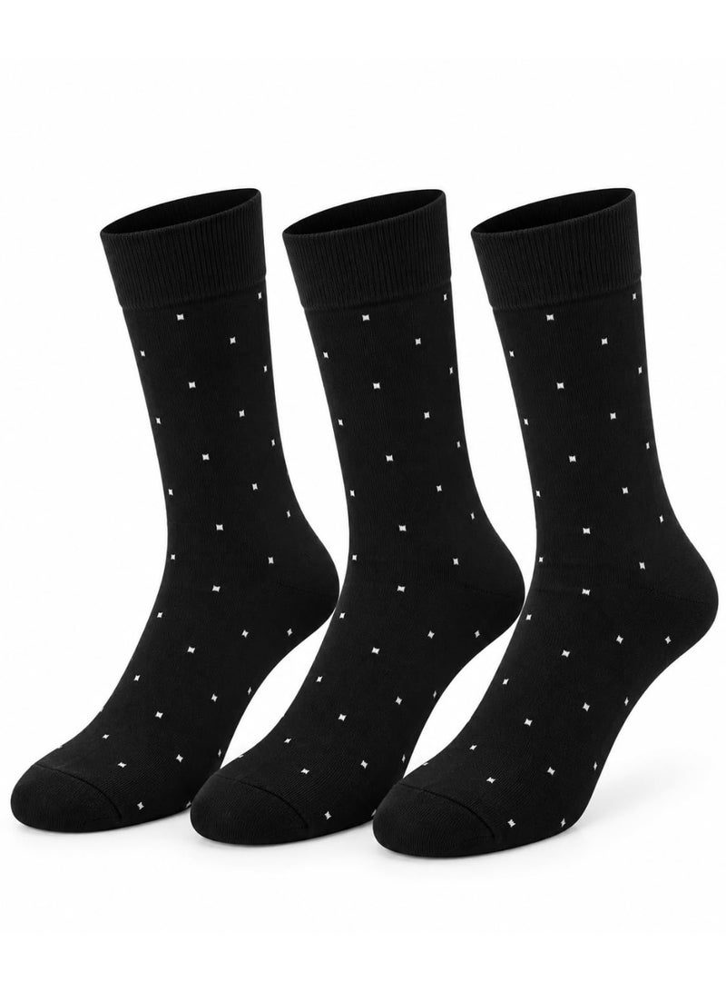 Nileton Men’s Classic Cotton Socks – Pack of 3 – Soft Breathable Mid-Calf Dress, Casual & Classic Socks for Men Everyday Wear - Image 3