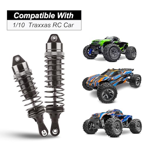 Hobbypark صدمات هوبي بارك RC لسيارات Traxxas Slash 2WD 4x4 Hoss Rustler Stampede Bandit VXL مجموعة ممتصات الصدمات نيترو 1/10 قطع ترقية بديلة لـ 5862 (رمادي) - Image 2