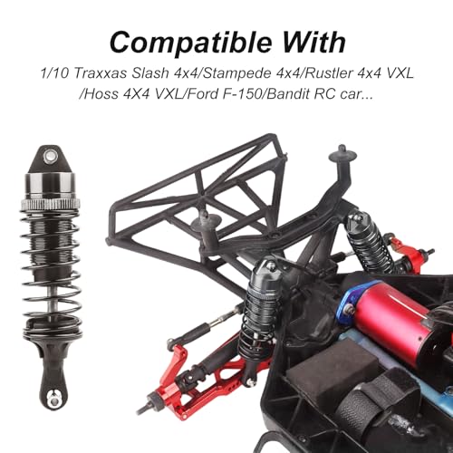 Hobbypark صدمات هوبي بارك RC لسيارات Traxxas Slash 2WD 4x4 Hoss Rustler Stampede Bandit VXL مجموعة ممتصات الصدمات نيترو 1/10 قطع ترقية بديلة لـ 5862 (رمادي) - Image 4