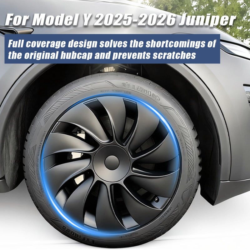 KAVANIC 4PCS Hubcaps Fits for Tesla Model Y Juniper 2025 2026 (RWD/AWD), Aerodynamic Design, for Model Y Juniper Wheel Covers 19inch for 19" Crossflow Wheels Easy Snap-On Installation, Matte Black - Image 3