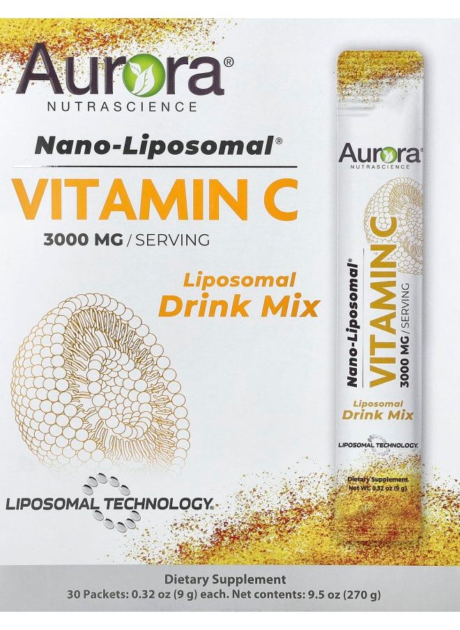 Aurora Nutrascience - NanoLiposomal® Vitamin C 3000 mg 30 Packets 0.32 oz (9 g) Each - Image 1