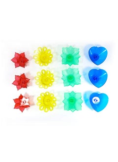 Primelife Primelife Creation Plastic Shadow Decor Floating Rangoli Diya Multicolour Set of 12 Pieces  - Image 3