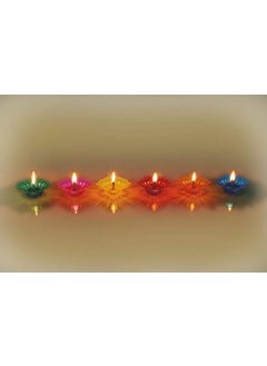Primelife Primelife Creation Plastic Shadow Decor Floating Rangoli Diya Multicolour Set of 12 Pieces  - Image 5