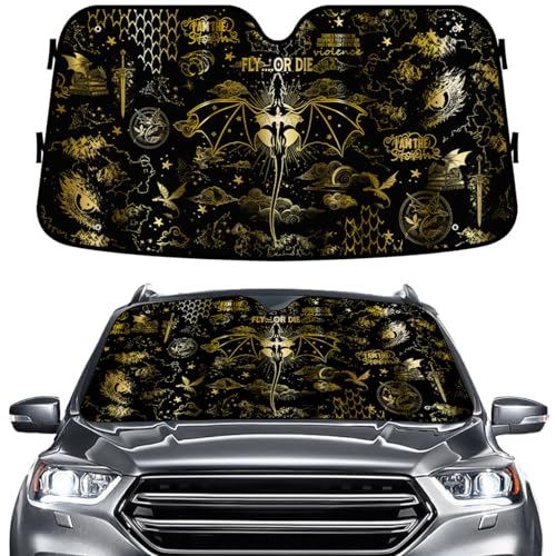 GENANY Dragon Windshield Sun Shade for Car SUV Truck (55x30 Inches), Sun Shade Windshield, Shades for Front Windows, Protector Blocks UV, Car Decor - Image 1