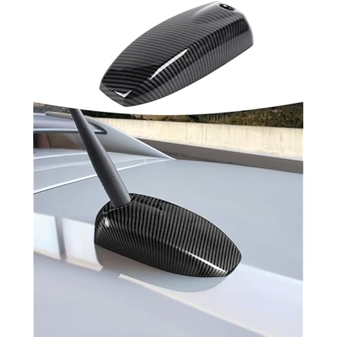 rayihni Shark Fin Antenna Cover,Roof Antenna Cover for Chevrolet Colorado GMC-Canyon 2023-2025,Black Carbon Fiber Car Toppers Cover Decor,Roof Aerials Trim Cover Interior Accessories ABS 1PCS - Image 2