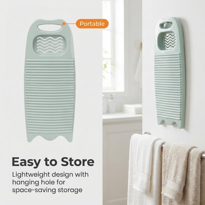 Cansybil Non-Slip Laundry Washing Board, Household Washboard, Hand Wash Board, Manual Wash Clothes Laundry Pad Scrubbing Board for Household(15.7x8.07x1.06inches) (E-Light Blue) - Image 3