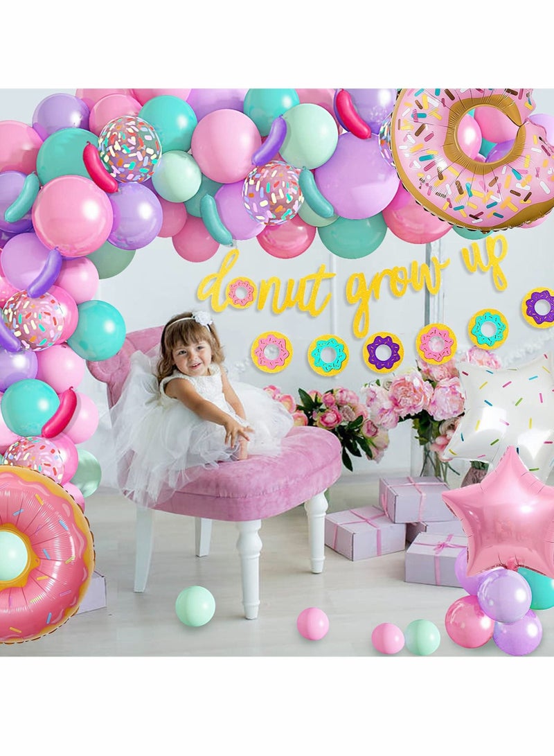 KASTWAVE Party Decorations, 82 Pcs Donut Birthday Party Decorations Set, Donut Balloons Garland Kit - Image 3