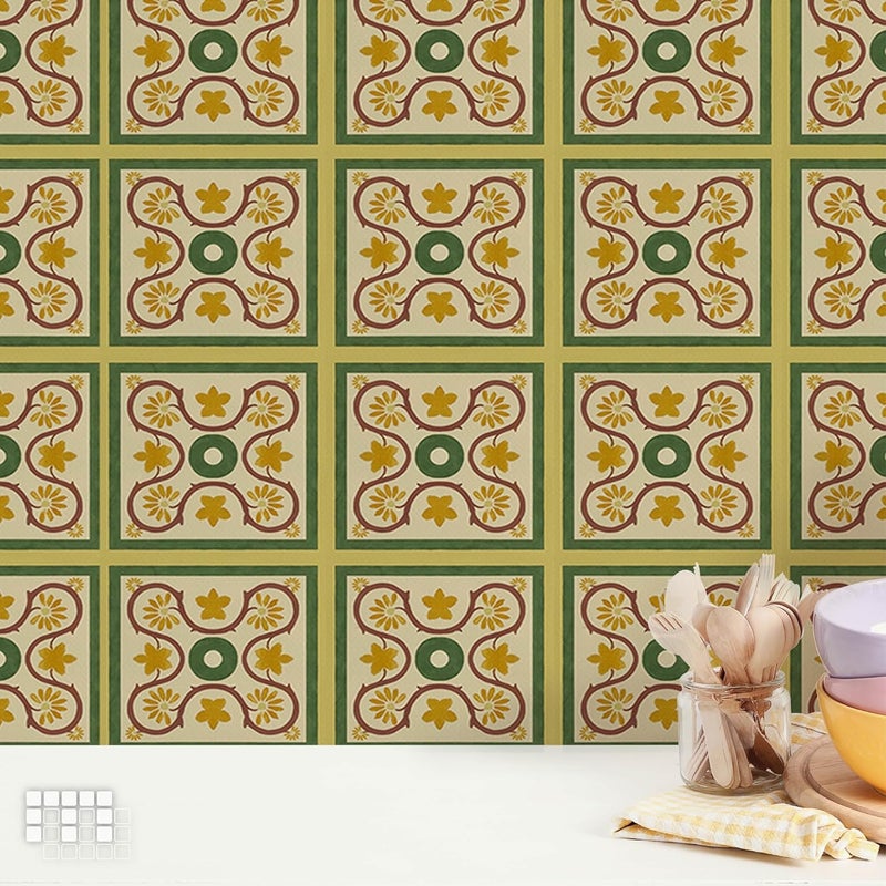MOSAICOWALL Mosaicowall Self Adhesive PVC Floor Tile Floor Tiles for Bedrooms Living Room Easy Installaion Matte Flooring Tile FST008 12 Pcs 8 X 8 Inches  - Image 5