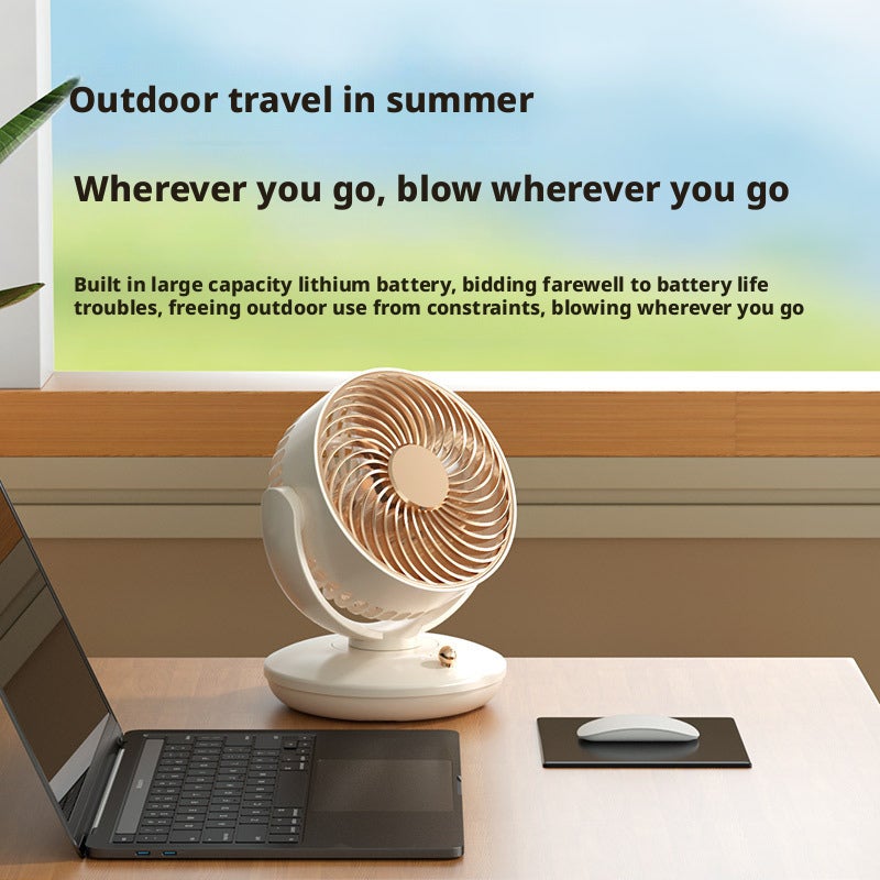 2025 Oscillating Mini Fan Rechargeable Long Battery Life Portable USB Desk Fan - Image 5