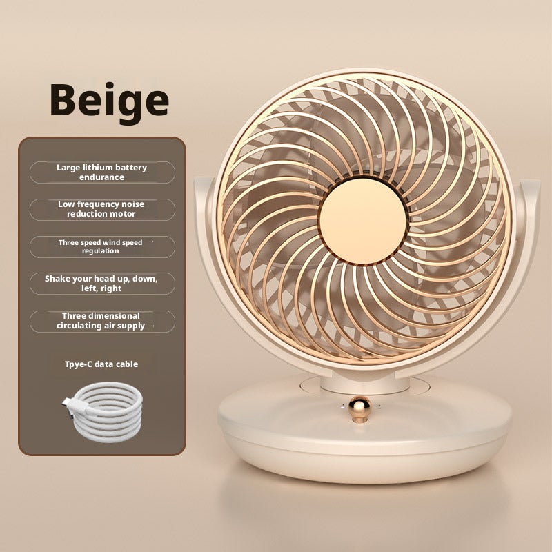 2025 Oscillating Mini Fan Rechargeable Long Battery Life Portable USB Desk Fan - Image 3