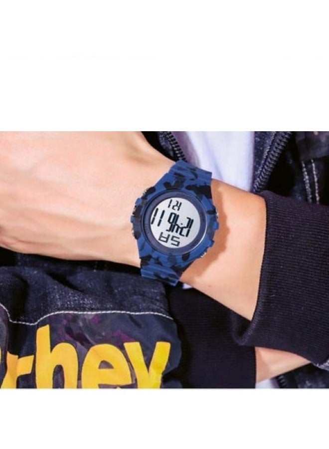 ساعة يد رياضية للرجال طراز 1715 ذات طراز عسكري مقاومة للماء وبسوار من السيليكون - Image 3