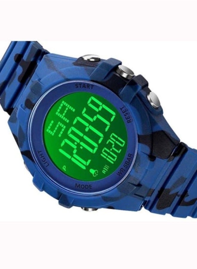 ساعة يد رياضية للرجال طراز 1715 ذات طراز عسكري مقاومة للماء وبسوار من السيليكون - Image 5