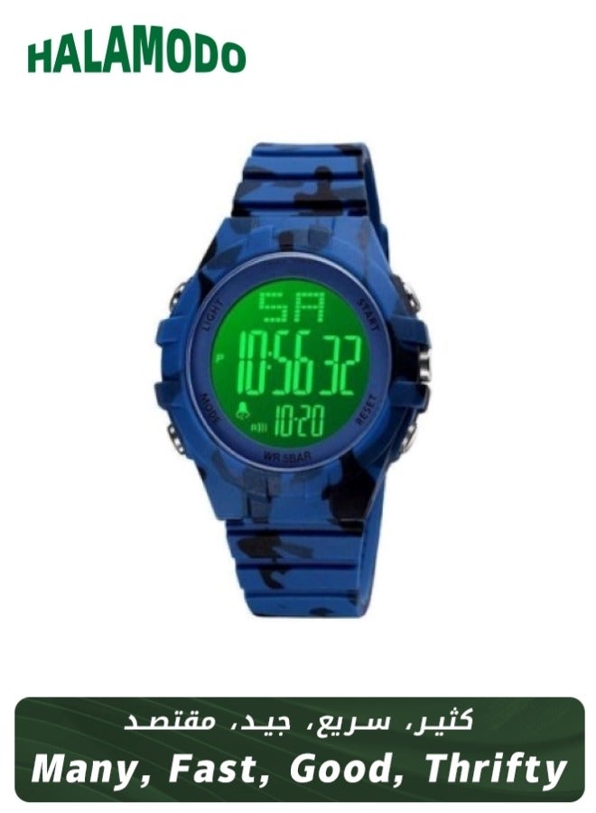 ساعة يد رياضية للرجال طراز 1715 ذات طراز عسكري مقاومة للماء وبسوار من السيليكون - Image 1