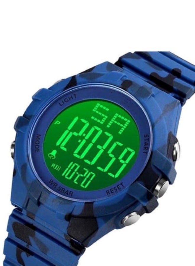 ساعة يد رياضية للرجال طراز 1715 ذات طراز عسكري مقاومة للماء وبسوار من السيليكون - Image 2