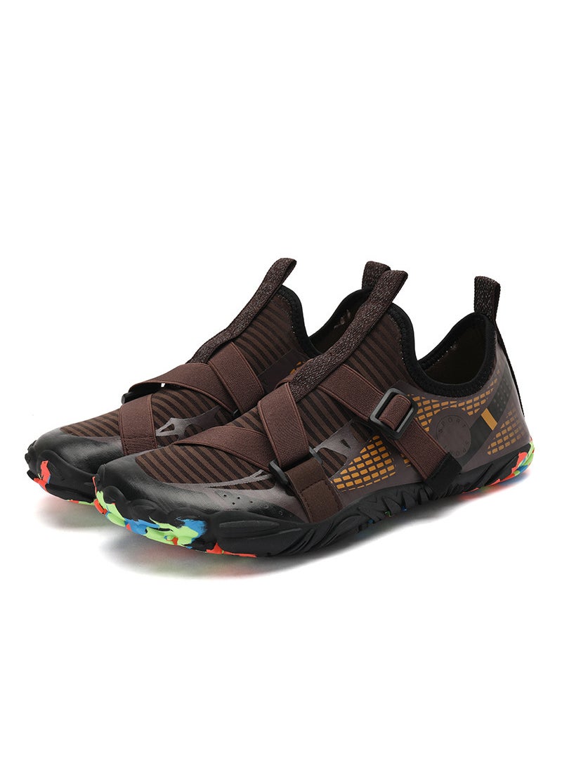 Generic - New Lightweight Outdoor Sports Shoes For Hiking Swimming Wading In Water Beach Activities Five-Finger Mountain Climbing Shoes 2106 Brown - Image 1
