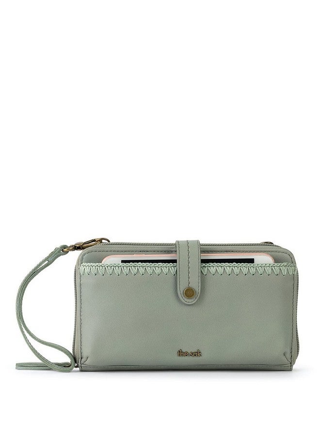 The Sak Iris Large Smartphone Crossbody Bag In Leather Detachable Wristlet Strap Meadow Ii - Image 1